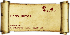 Urda Antal névjegykártya